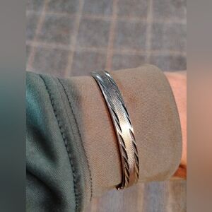 Silver Women's Bangle Bracelet Fastener Extension Chain 14 KGF.